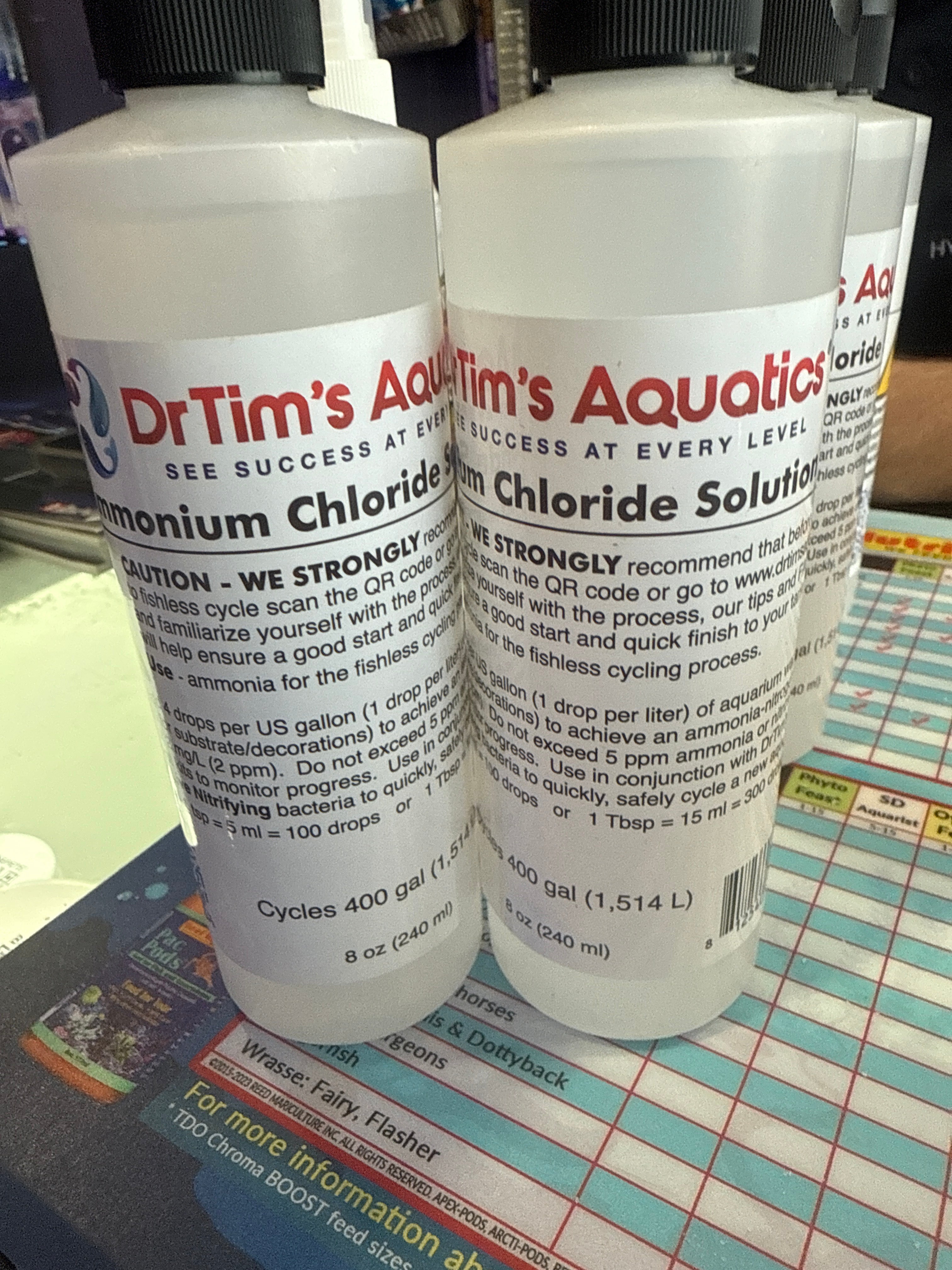 View of DrTim's Aquatics Ammonium Chloride 8oz - Hydros Aquatics