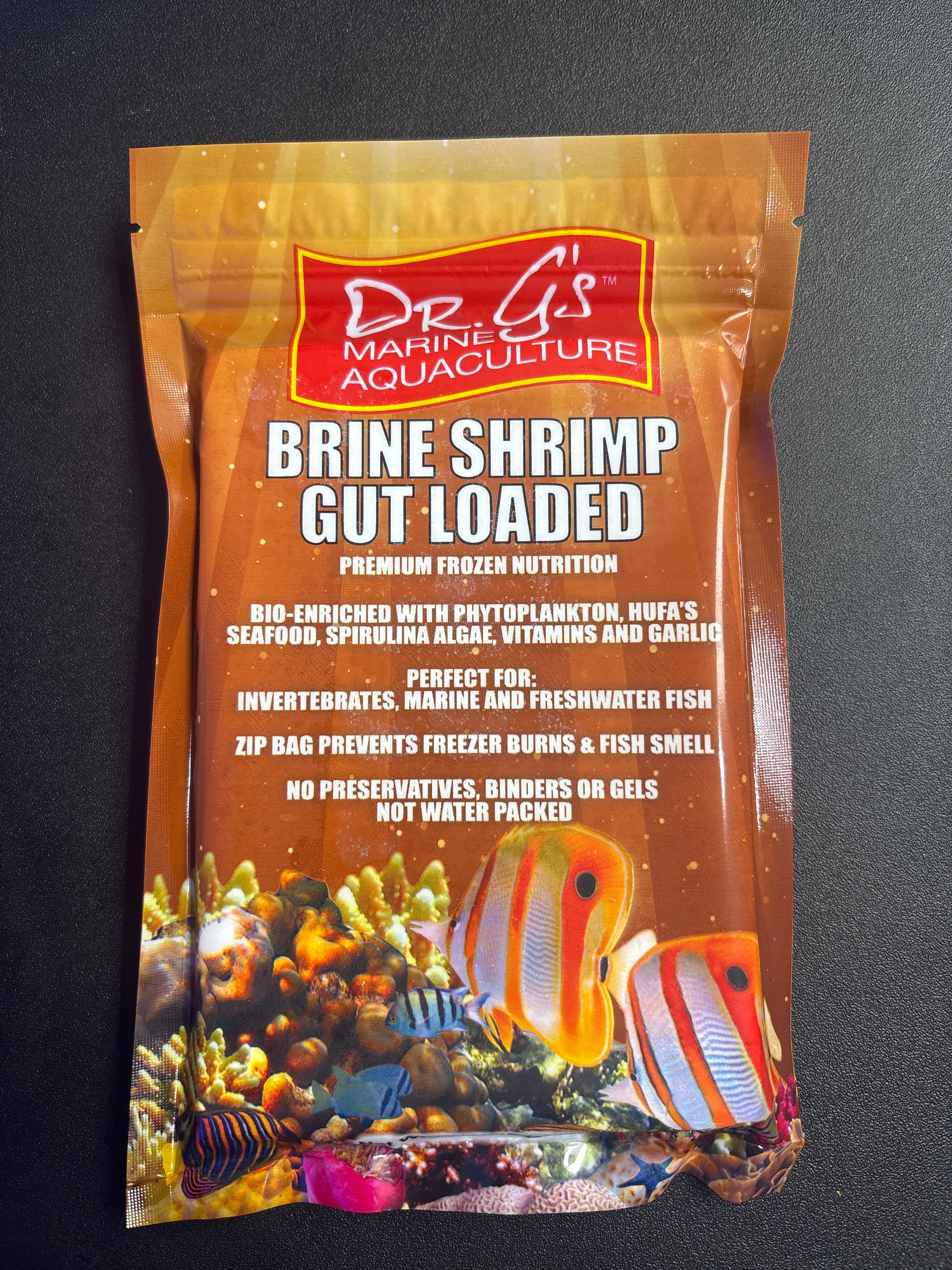 Brine shrimp gut loaded