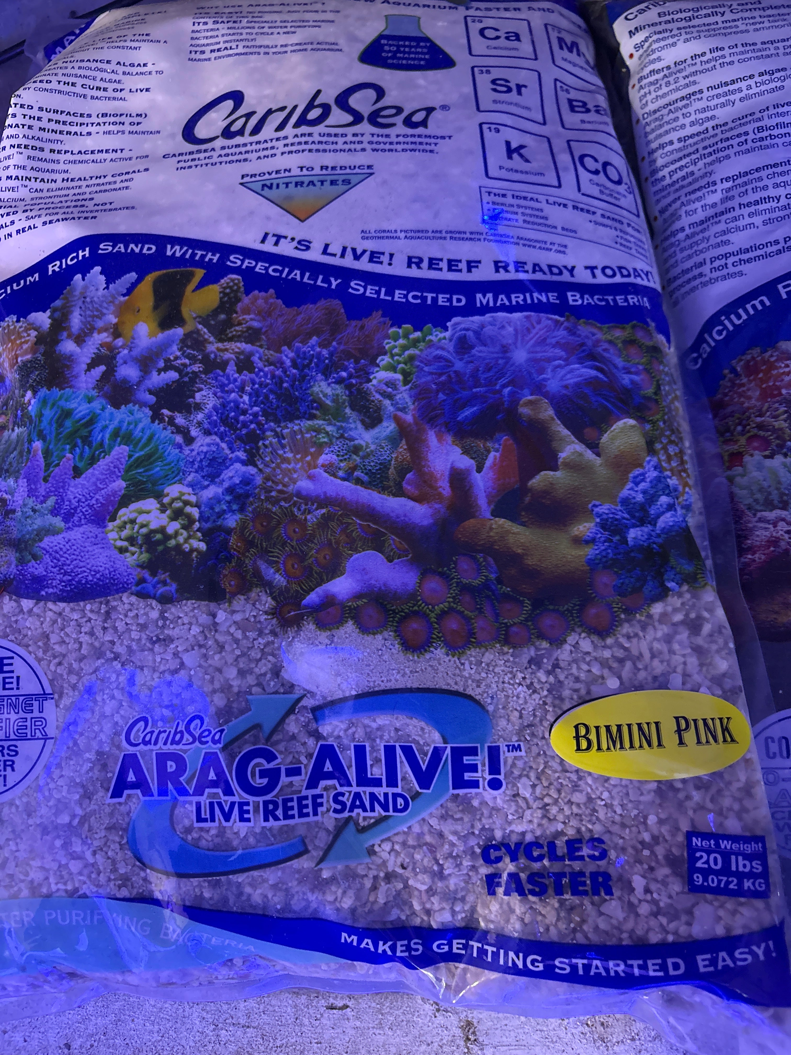 CaribSea Alive Sand Bimini Pink Sand 20lb