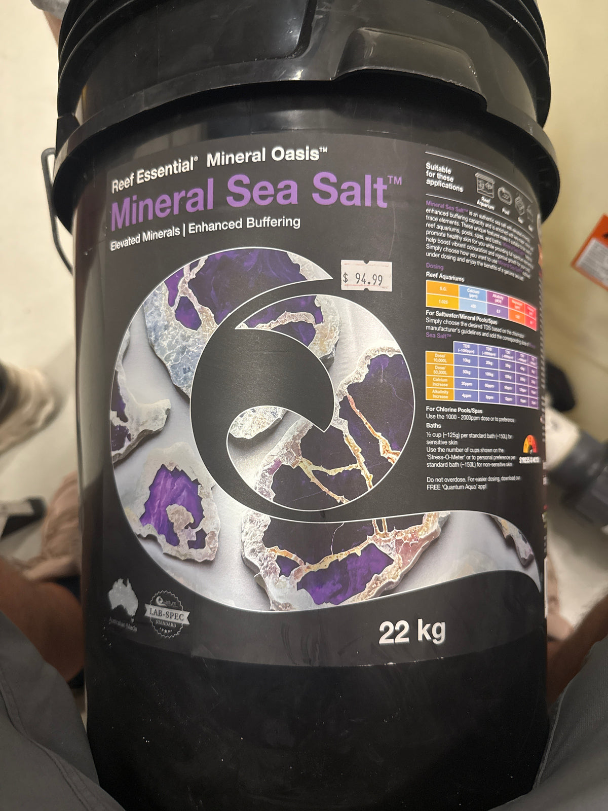Quantum mineral sea salt 22 kg bucket
